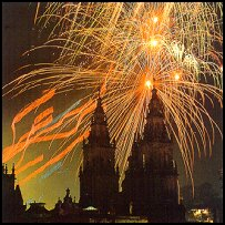 Apóstol Fireworks before Santiago Cathedral